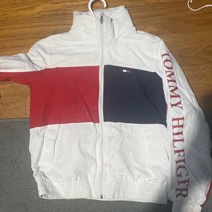 Red white and blue Tommy Hilfiger coat